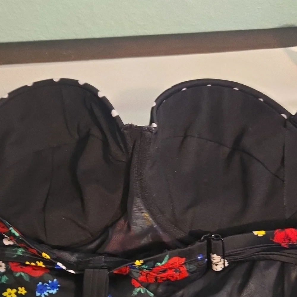 Torrid Black Floral Swimsuit